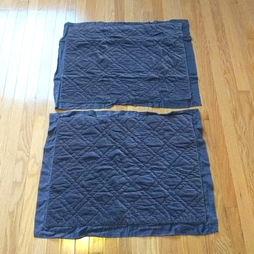 Pottery Barn Standard Washed Velvet Shams in Purple.